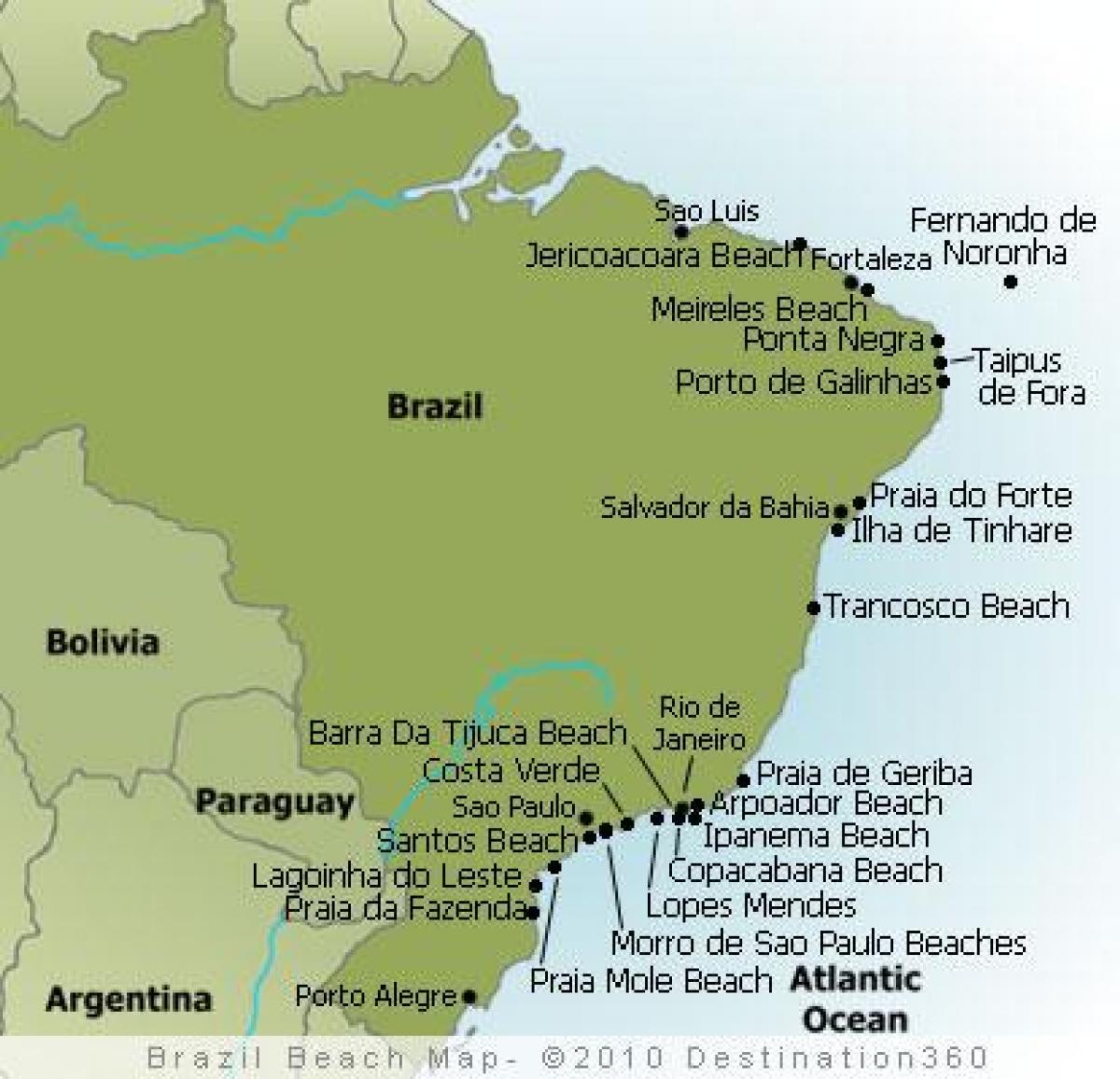 mapa de las playas de Brasil