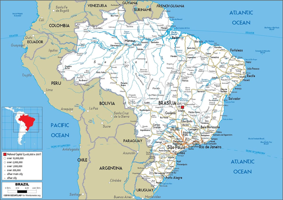 mapa de carreteras de Brasil