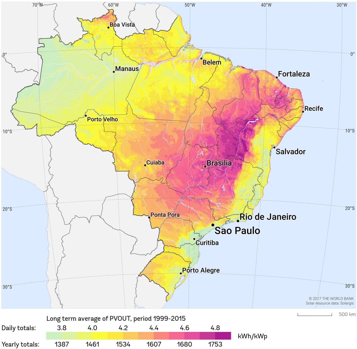 mapa de Brasil sol