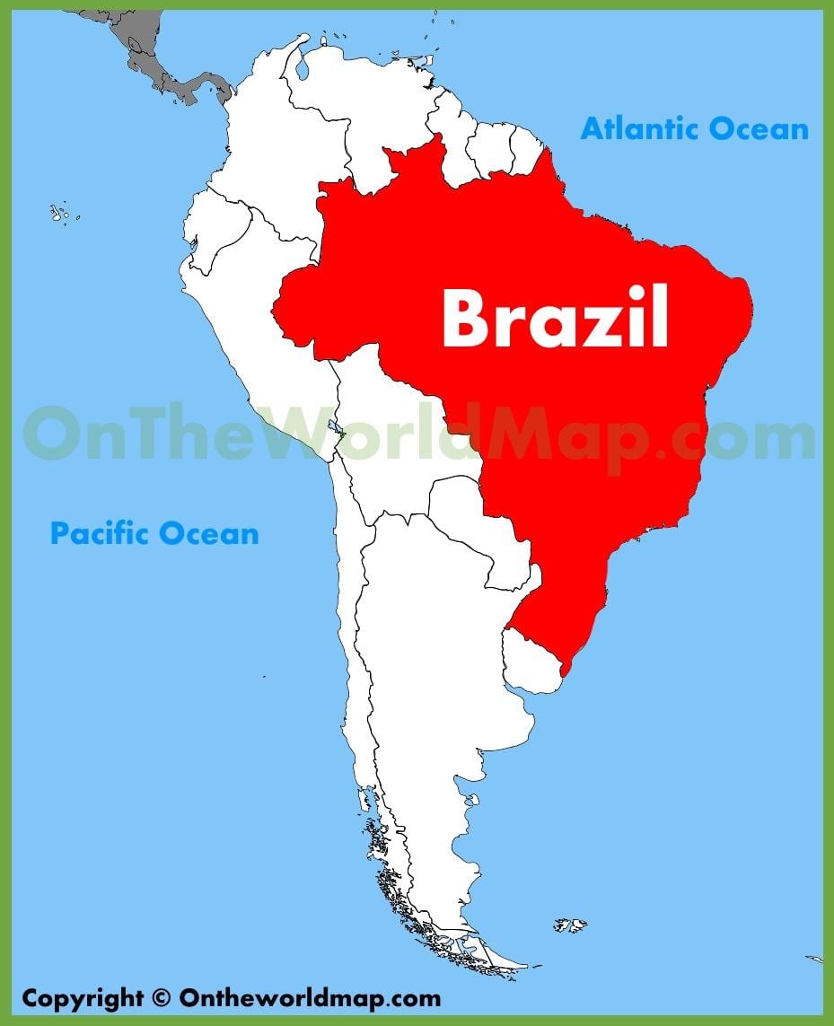 mapa de Brasil en américa del sur