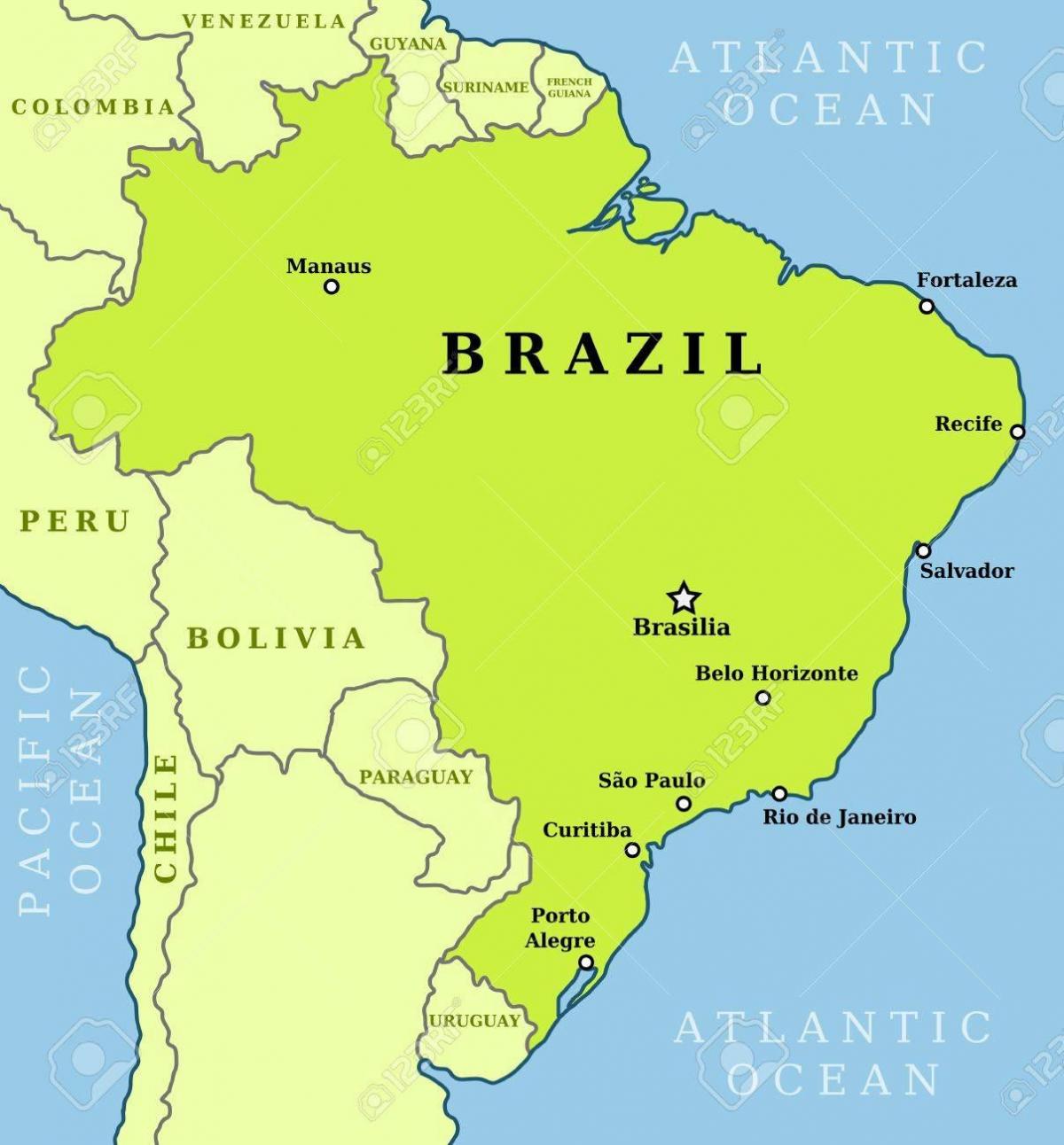 Mapa de ciudades de Brasil - Brasil mapa de las ciudades de América del