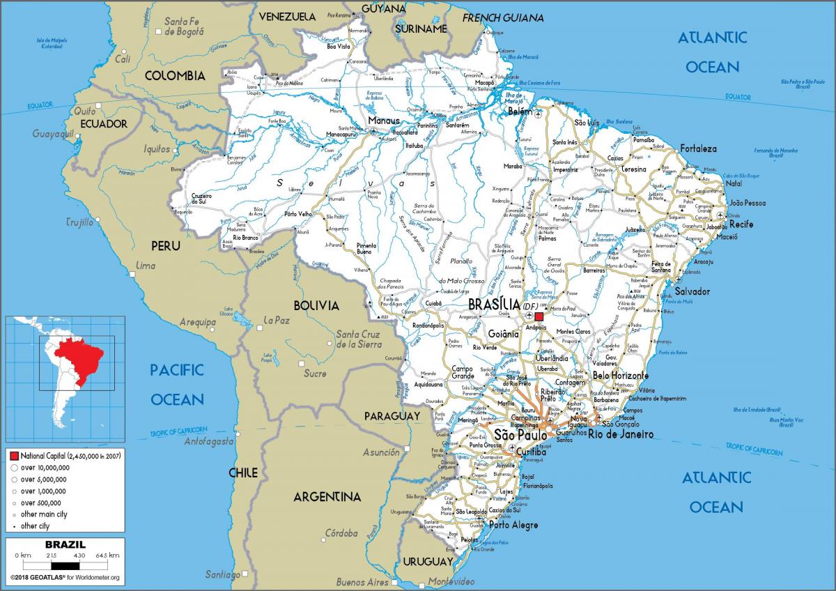 Mapa Detallado De Brasil Brasil Mapa Detallado América Del Sur América 1395