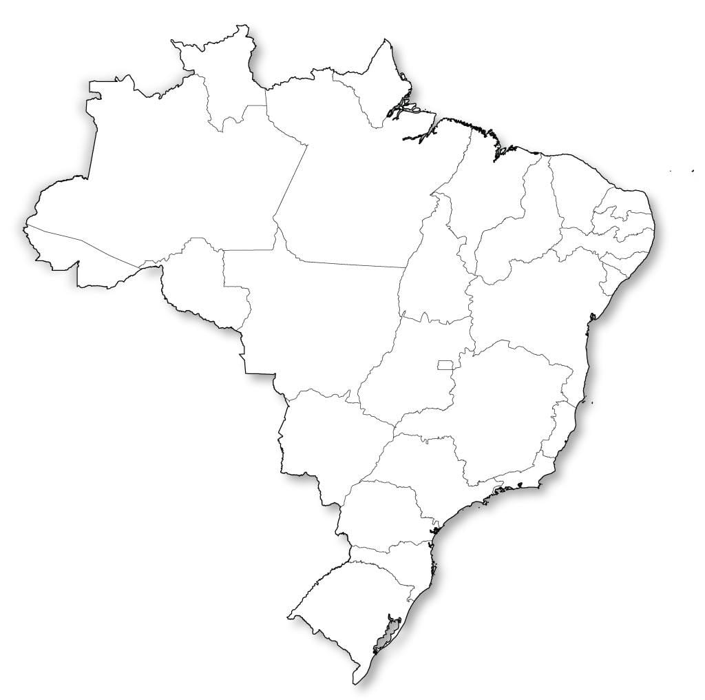 Mapa de brasil en blanco