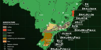 Mapa de recursos naturales de Brasil