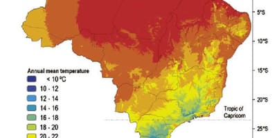 Mapa de Brasil temperatura