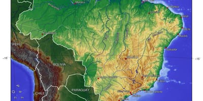 El mapa topográfico de Brasil