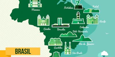Mapa de Brasil monumentos