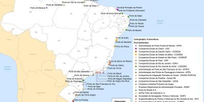 Mapa de puertos de Brasil
