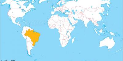 Ubicación de Brasil en el mapa del mundo