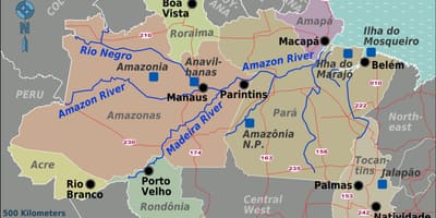 Mapa del norte de Brasil