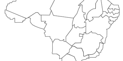 Mapa en blanco y negro de Brasil