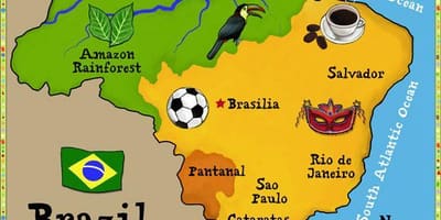 Mapa de Brasil para los niños